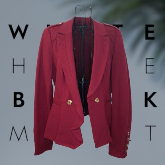 White House Black Market Jackets & Blazers - WHBM Red Ponte Notch Collar Jacket